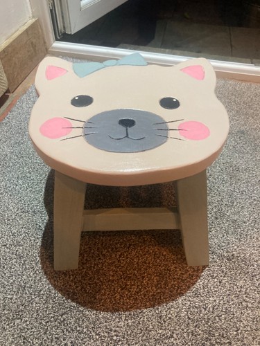 Childs solid wood stool with - , a
