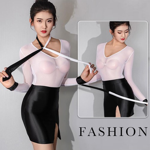 Women sexy oil shiny - oil, v-neck