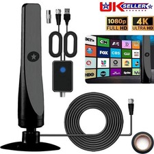 TV Aerial Digital Indoor TV Aerial with Signal Booster TV Antenna for Freeview