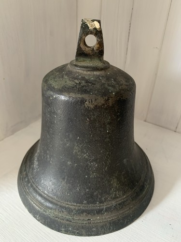Antique bronze school bell - bronze,