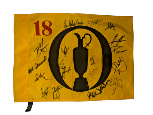 Open championship flag signed - open,