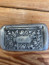Antique metal snuff box - engraved lid with name W West
