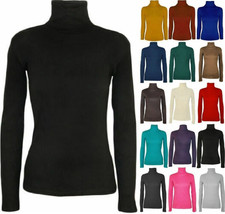 Womens Ladies Polo Neck Roll