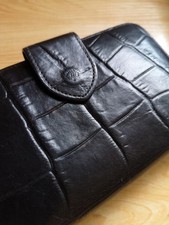 MULBERRY™ CONGO Black Wallet Coin Purse Tree Logo  FAUX CROC DESIGN UK