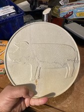 22.5cm Relief Carved Stone Pig Plaque