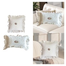 Throw Pillow Cushion Decorative Vintage Chic Boho Soft Bed Pillow with Lace