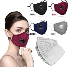 100% Cotton 3 Layered Protective Face Mask Washable Reusable Breathable Comfort