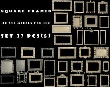 33 Pcs STL 3D Models SQUARE FRAMES 5 for CNC Router Aspire Artcam 3D Printer