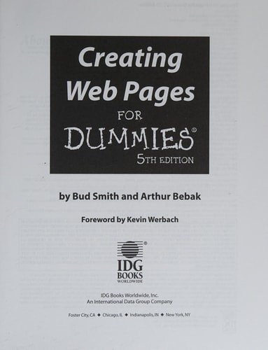 Creating web pages - creating, dummies