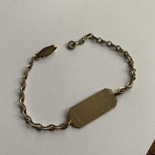 Antique Rolled Gold Identity Bracelet 4.10g