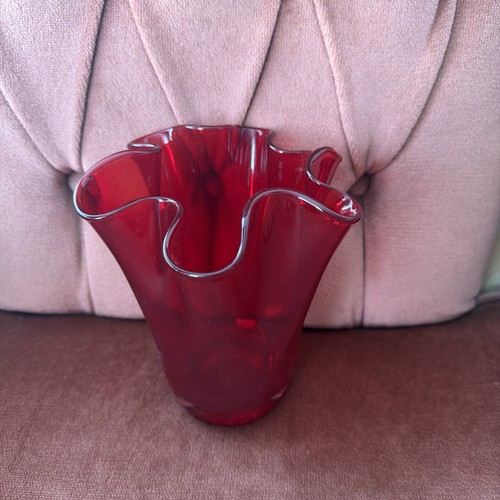 Handkerchief vase ruby red - handkerchief,