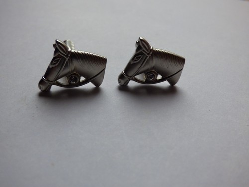 Metal cufflinks horse head - *,