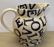 Emma Bridgewater Purple LOVE All Over Letters 1/2 Half Pint Jug