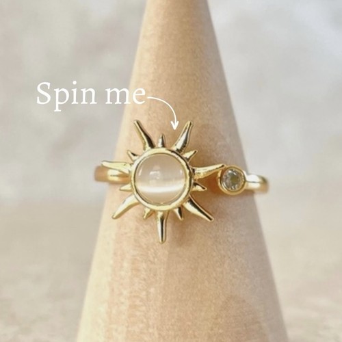 Spinning sun anxiety ring - sun,