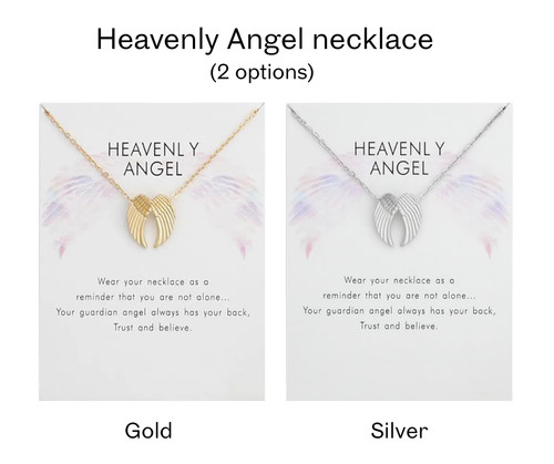 Heavenly angel wing necklace - angel,