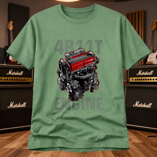 4b11 turbo engine shirt - shirt, jdm