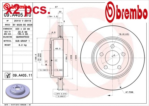 Pcs rear brake - x2,