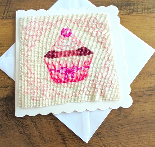 Handmade embroidered cupcake - handmade,