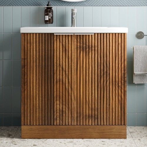 Fluted 800mm bathroom vanity - fluted,