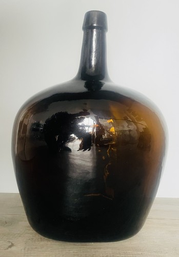 Large brown glass carboy - brown,