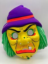 Vintage Halloween Mask Vacuform Plastic WITCH Witches Creepy Scary Horror Toy B