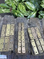 Genuine Antique Brass Hinges  12 @ 63x34cm Opened &6 @ 50x28cm Opened No Screws