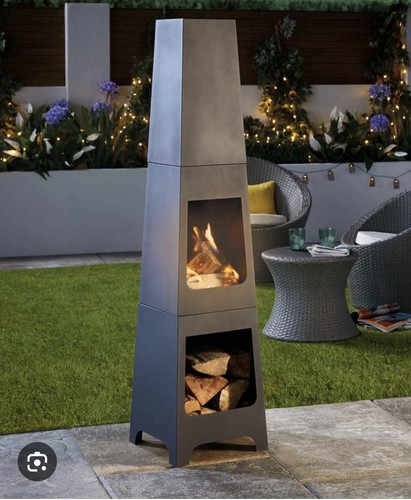Aldi steel chimenea square - aldi,