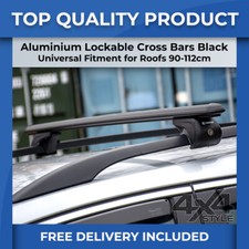 FITS SEAT EXEO ST 09>12 BLACK ALUMINIUM UNIVERSAL ADJUSTABLE ROOF CROSS BARS