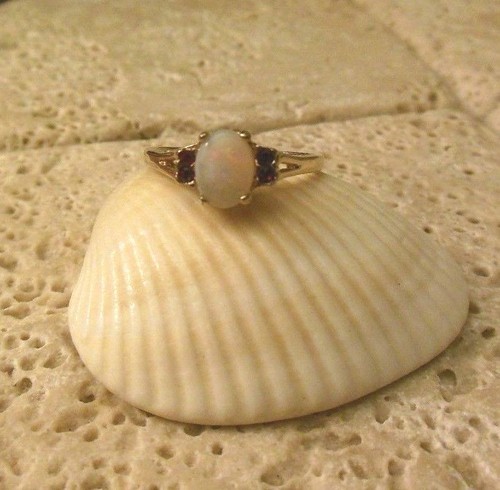 18k natural opal garnet - 18k, ge