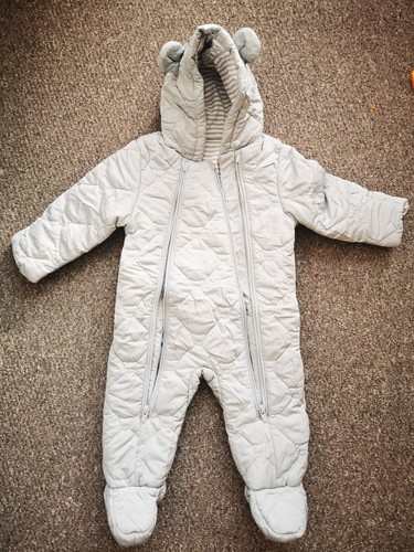 Blue baby snowsuit size - blue, 6-9
