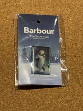 Barbour Collector's Pin Badge the Snowman and the Snow Dog Free P&P