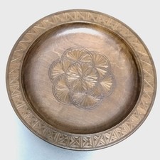 Round Hand Carved Wooden