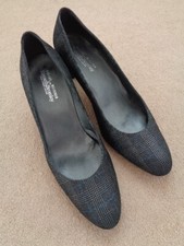 STUART WEITZMAN FOR RUSSELL & BROMLEY BLACK AND WHITE DOGTOOTH CHECK COURT SHOES