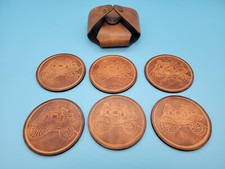 Vtg Carriage Embossed Leather