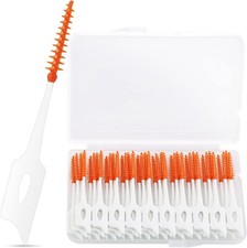 40 Interdental Brushes Tool Set - Teepee Toothpicks, Orange, 40 Pieces, Case