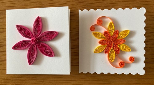 Handmade quilled cards pair - quilled,