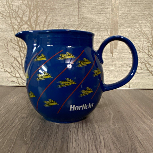 Vintage blue ceramic horlicks - vintage,