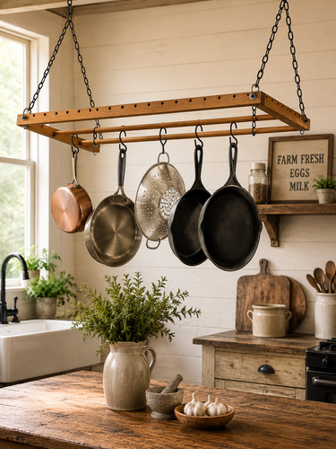 Wooden hanging ceiling pot - wooden,