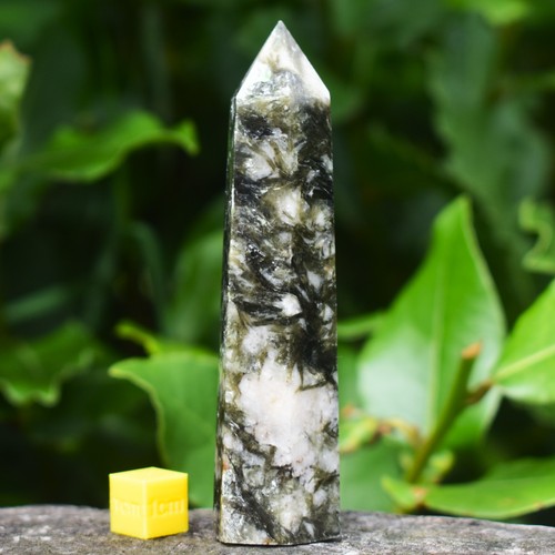 Green lepidolite crystal tower - green,