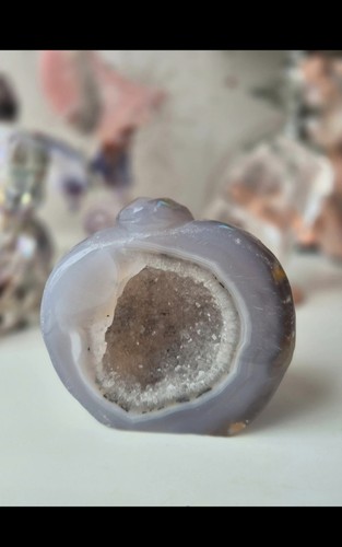 Blue agate druzy - agate,
