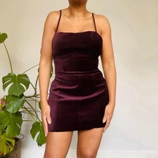 Zara Burgundy Velvet Mini