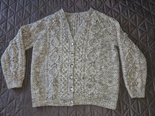 Ladies Hand Knitted Grey Aran