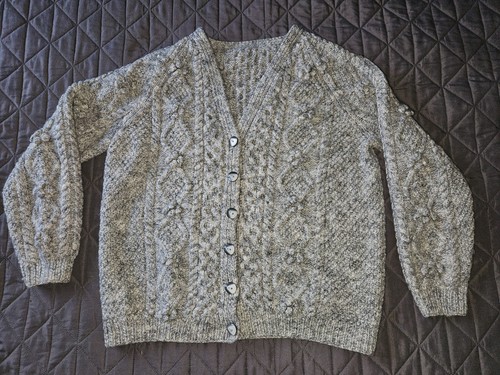 Ladies hand knitted grey - hand, aran