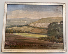 1939 Oil Painting “Nashenden” Kent – Diana Hewson – Medway Valley & Cement Works