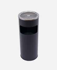 Ashtray Free Standing Rubbish bin 30L Cigarette Smoking Heavy Stainless Steel 