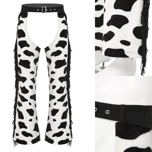 Mens cow print flannel pants - cow,