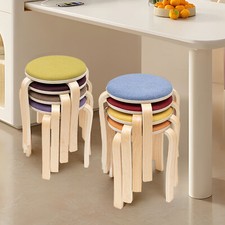 8pcs Durable Stackable Round Stools 12.2in Stable Wooden Stools School/Office