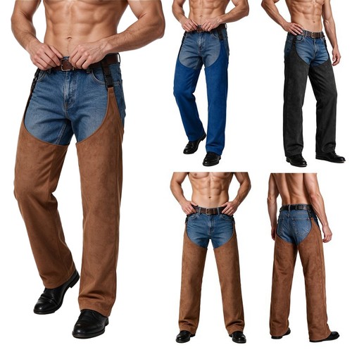 Men cowboy chaps - men, leg