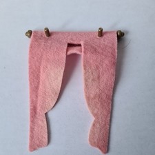 Playmobil victorian mansion 5300 Pink curtains  & Rail spares / parts x 1