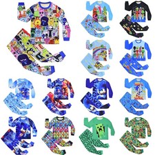 Kids Boys Sprunki Sonic Pyjamas Long Sleeve Top+Pants Outfit Set Comfy Nightwear